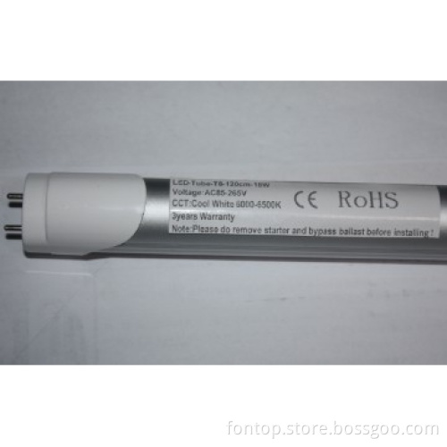 led tube 18w 1.2m 1500-1700lm RoHS CE C-Tick